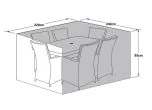 Maze Rattan 6 Seat Rectangular Dining Set Garden Furniture Cover