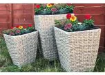Maze Rattan Cotswold Shaped Trio Planters Set 
