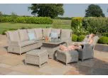 Maze Rattan Cotswolds Reclining Corner Sofa Dining Set With Rising Table 