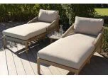 Maze - Martinique Double Sun Lounger Set With Side Table  - Beige Cushions