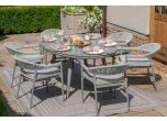 Maze - Rope Weave Florence 6 Seat Oval Dining Set with Lazy Susan 