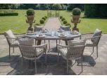 Maze - Rope Weave Monaco 6 Seat Oval Dining Set with Lazy Susan - Cool Linen