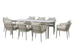 Maze - Monaco Rope Weave 8 Seat Rectangular Dining Set - Cool Linen