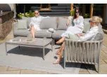 Maze - Rope Weave Milan Large Corner Sofa Set with Rectangular Coffee Table - Cool Linen