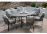 Maze - Rope Weave Monaco 6 Seat Oval Dining Set with Lazy Susan - Ivy Green