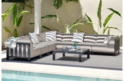 Aluminium Ibiza Large Corner Sofa Set