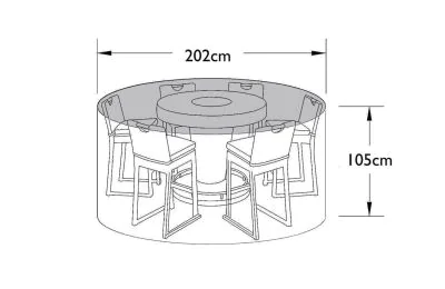 Maze Rattan - 6 Seat Round Bar Set Garden Furniture Cover