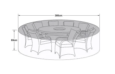 Maze Rattan 8 Seat Round Dining Set Garden Furniture Cover