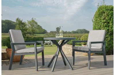 Maze -Grey Aluminium New York 3 Piece Bistro Set - Dove Grey