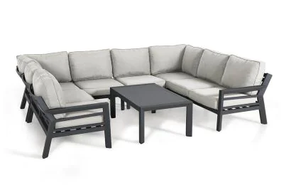 Maze New York U-Shaped  Garden Corner Sofa Set - Dove Grey