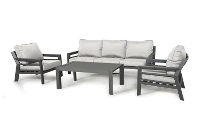 Maze New York 3 Seat Aluminium Garden Sofa Set - Dove Grey