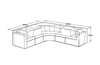 Maze Rattan Barcelona Corner Sofa Set  Cover - Cover Dimensions