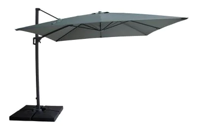 Maze Helios 3m x 3m Square Rotating Cantilever Parasol with Base - Oil Green