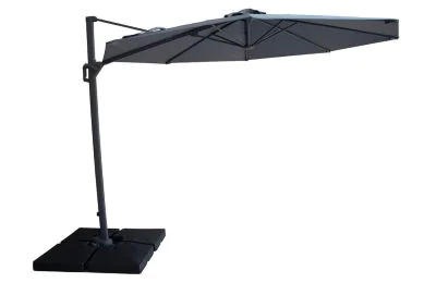 Maze Helios 3m Round Rotating Cantilever Parasol with Base - Charcoal Grey