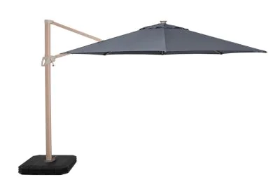 Maze Zeus 3.5M Round Wood Effect Cantilever Parasol with LED Lights