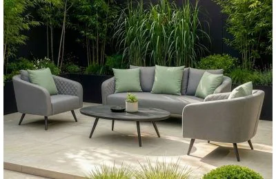 Maze Ambition 3 Seat Outdoor Fabric Sofa Set - ZINC GREY
