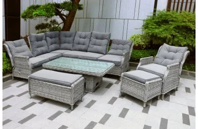 New Cambridge Reclining Corner Sofa Dining Set With Rising Table and Armchair 