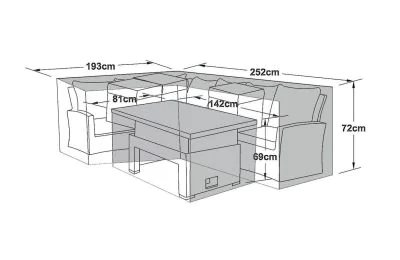 Maze Kingston Corner Dining Set with Rising Table Garden Furniture Cover