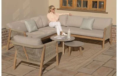 Maze - Rope Weave Martinique Corner Sofa Set with Lounge Chair