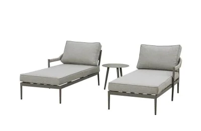 Maze - Florence Rope Weave Double Sun loungers With Round Coffee Table