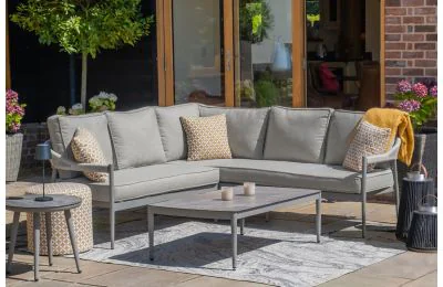 Florence Rope Weave Small Corner Sofa Set with Rectangular Coffee Table 