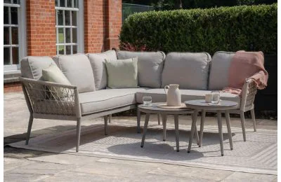 Maze - Rope Weave Monaco Small Corner Sofa Set - Cool Linen