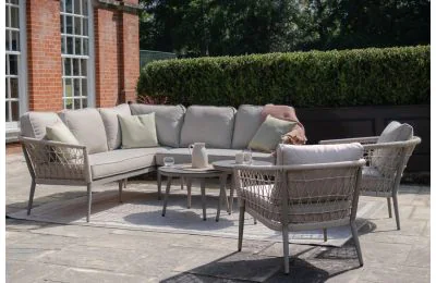 Maze - Rope Weave Monaco Small Corner Sofa Set With 2 Armchairs