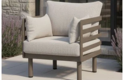 Maze - Metro Aluminium Garden Armchair - Café Almond