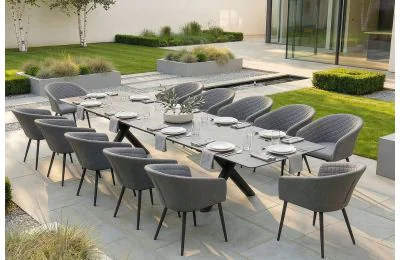 Maze - Outdoor Fabric Ambition 8-12 Seat Maxim Extending Dining Set