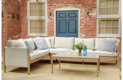 Maze - Burford Large Aluminium Corner Sofa Set - Almond