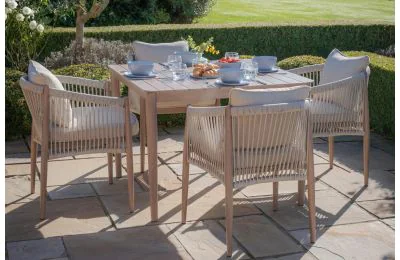 Maze - Havana Rope Weave 4 Seat Square Dining Set