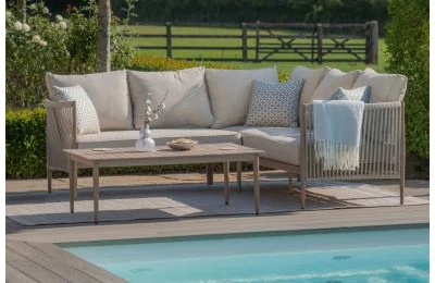 Maze - Havana Rope Weave Small Corner Sofa Set with Rectangular Coffee Table