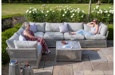 Maze - Maldives Rope Weave Large Corner Sofa Set with Square Coffee Table