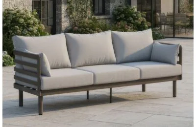 Maze - Metro Aluminium 3 Seat Garden Sofa - Café Almond