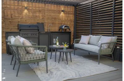 Maze - Rope Weave Monaco 2 Seat Sofa Set - Ivy Green