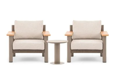 Maze - Sicily Rope Weave Lounge Set with Round Side Table - Café