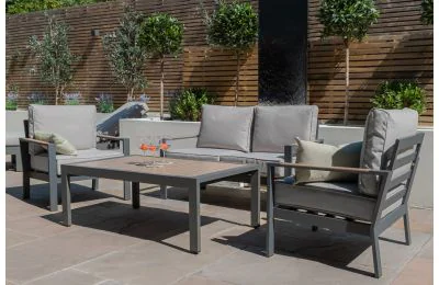 Maze - Vancouver 2 Seat Aluminium Sofa Set with Rectangular Coffee Table - Dove Grey