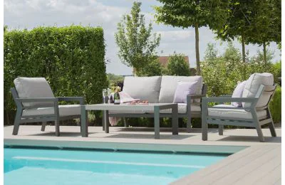 Maze New York Aluminium 2 Seat Garden Sofa Set - Dove Grey