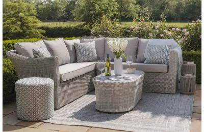 Maze - Oxford Small  Garden Corner Sofa Set - Ceramic Glass