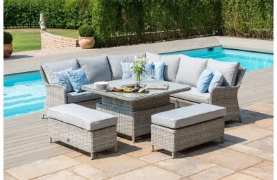 Corner Rising Dining Set With Inset Ice Bucket - Maze Rattan