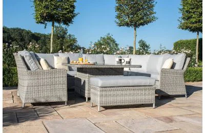 Maze Rattan Oxford Royal U-Shaped Sofa Set With  Ice Bucket Rising Table 