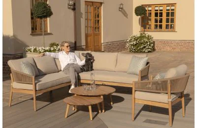 Maze Porto Rope Weave Corner Sofa Set with Lounge Chair