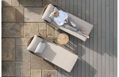 Maze Porto Rope Weave Double Sunlounger Set