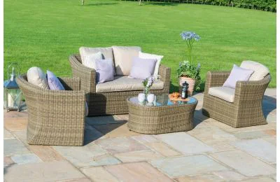Maze Rattan Winchester 2 Seat Garden Sofa Set With Two Armchairs 